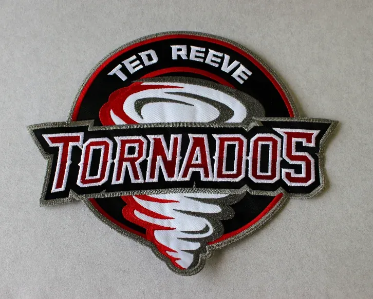 Round merrowed-edge team crest patch